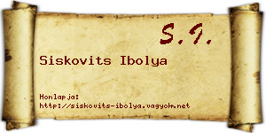 Siskovits Ibolya névjegykártya